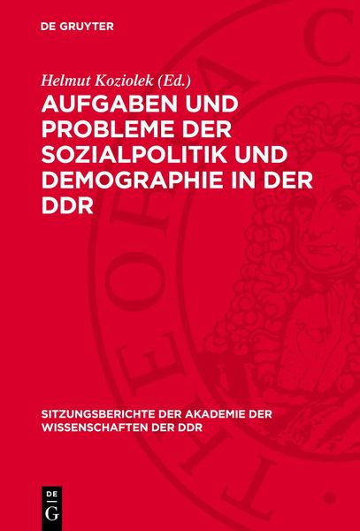 Produktbild: Aufgaben und Probleme der Sozialpolitik und Demographie in der DDR