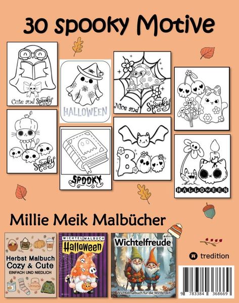 Produktbild: Halloween Malbuch f&uuml;r Erwachsene und Kinder Cute & Spooky Einfach und Niedlich