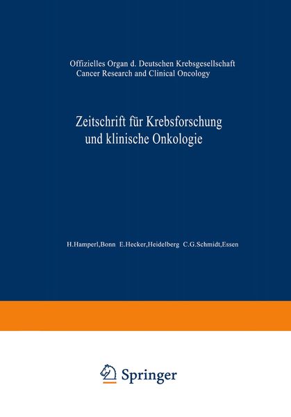 Produktbild: Zeitschrift f&uuml;r Krebsforschung und klinische Onkologie / Cancer Research and Clinical Oncology