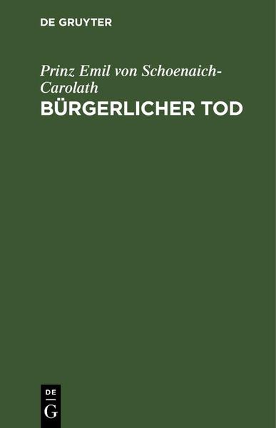 Produktbild: B&uuml;rgerlicher Tod