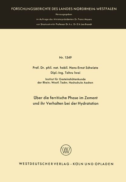 Produktbild: &Uuml;ber die ferritische Phase im Zement und ihr Verhalten bei der Hydratation