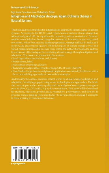 Produktbild: Mitigation and Adaptation Strategies Against Climate Change in Natural Systems