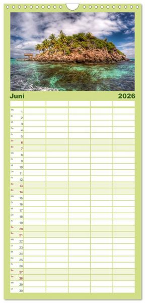 Produktbild: Familienplaner 2026 - Die Westindischen Inseln - Bahamas mit 5 Spalten (Wandkalender, 21 x 45 cm) CALVENDO