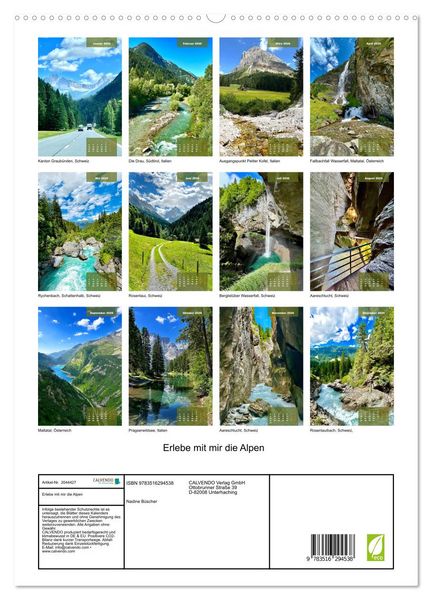 Produktbild: Erlebe mit mir die Alpen (hochwertiger Premium Wandkalender 2026 DIN A2 hoch), Kunstdruck in Hochglanz