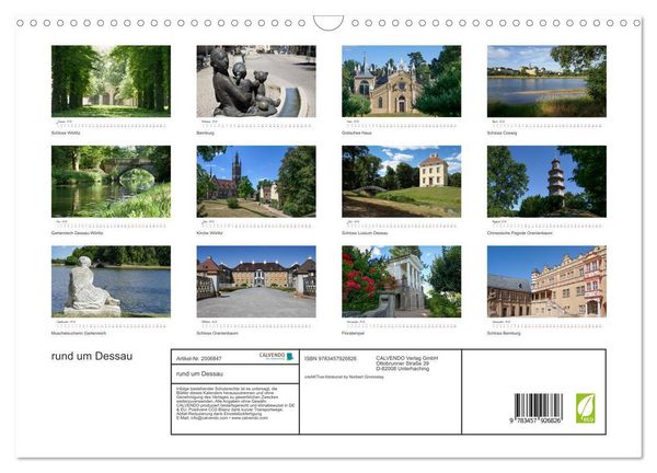 Produktbild: rund um Dessau (Wandkalender 2026 DIN A3 quer), CALVENDO Monatskalender