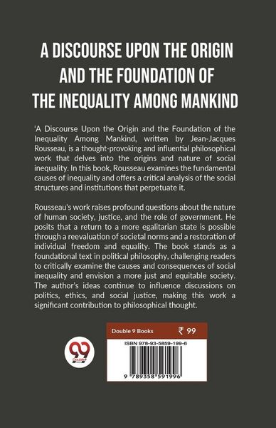 Produktbild: A Discourse Upon The Origin And The Foundation Of The Inequality Among Mankind