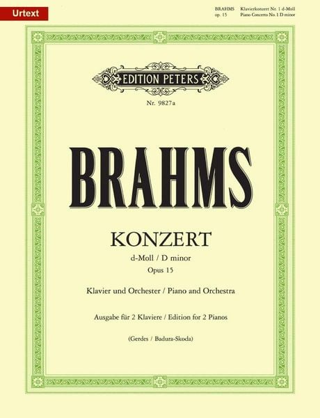 Produktbild: Konzert Nr. 1 d-Moll op. 15 f&uuml;r Klavier und Orchester, Ausgabe f&uuml;r 2 Klaviere