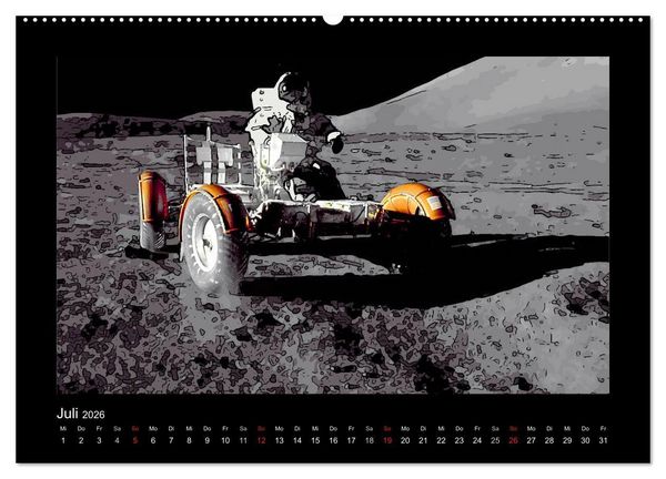 Produktbild: Landing On The Moon Like A Cartoon (Wandkalender 2026 DIN A2 quer), CALVENDO Monatskalender
