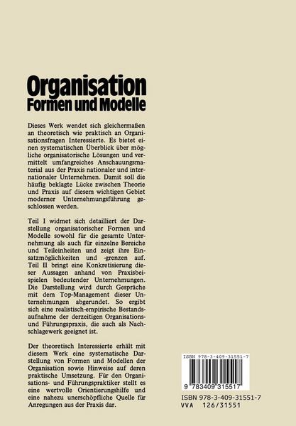 Produktbild: Organisation &mdash; Formen und Modelle