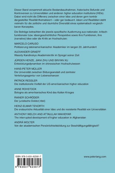Produktbild: Ideen und Realit&auml;ten von Universit&auml;ten