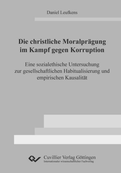 Produktbild: Die christliche Moralpr&auml;gung im Kampf gegen Korruption