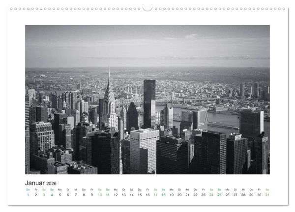 Produktbild: New York in schwarz weiss (hochwertiger Premium Wandkalender 2026 DIN A2 quer), Kunstdruck in Hochglanz