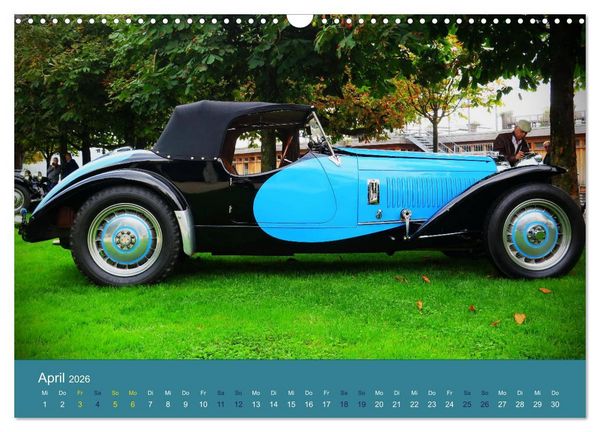 Produktbild: Bugatti - fahrende Kunstwerke (Wandkalender 2026 DIN A3 quer), CALVENDO Monatskalender
