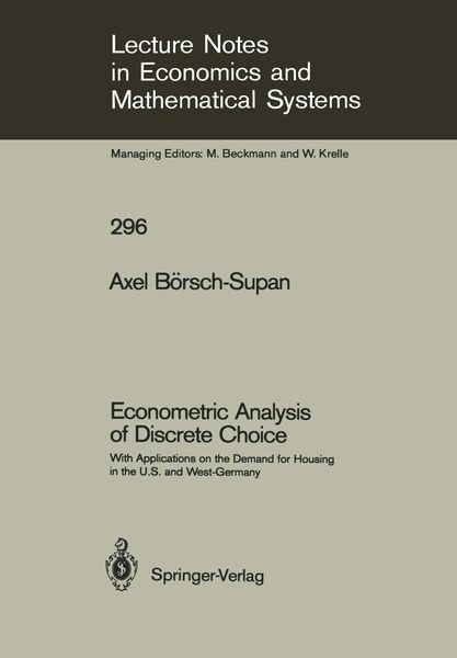 Produktbild: Econometric Analysis of Discrete Choice
