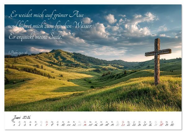 Produktbild: Christlicher Kalender mit Bibelzitaten und spirituellen Bildern (Wandkalender 2026 DIN A3 quer), CALVENDO Monatskalender