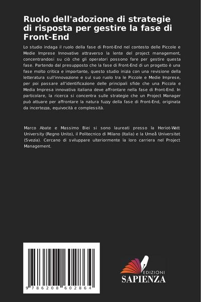 Produktbild: Ruolo dell'adozione di strategie di risposta per gestire la fase di Front-End