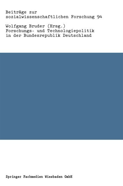 Produktbild: Forschungs- und Technologiepolitik in der Bundesrepublik Deutschland