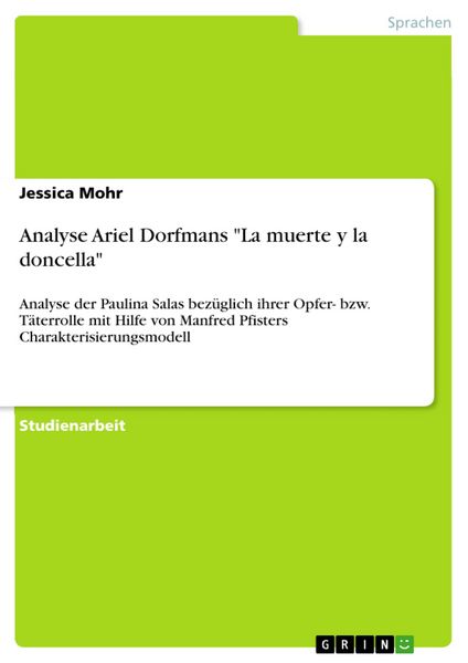 Produktbild: Analyse Ariel Dorfmans 'La muerte y la doncella'