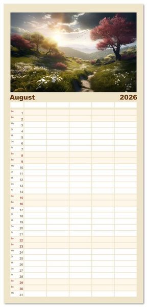 Produktbild: Familienplaner 2026 - Himmlische Landschaften des Lichts mit 5 Spalten (Wandkalender, 21 x 45 cm) CALVENDO