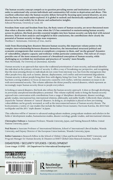 Produktbild: Human Security and Natural Disasters