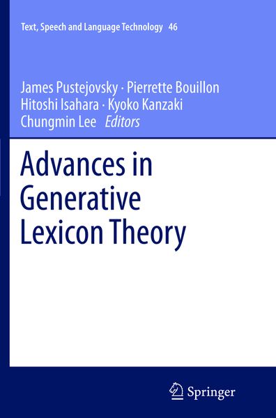 Produktbild: Advances in Generative Lexicon Theory