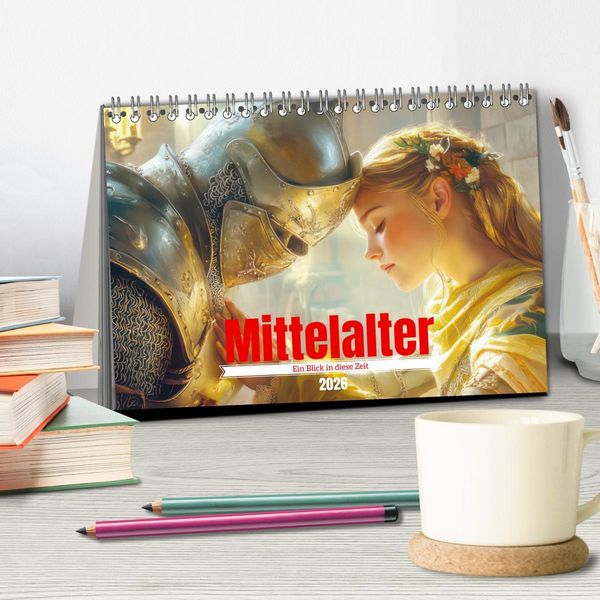 Produktbild: Mittelalter - Ein Blick in diese Zeit (Tischkalender 2026 DIN A5 quer), CALVENDO Monatskalender