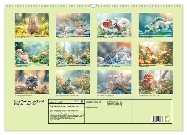 Produktbild: Eine Welt entz&uuml;ckend kleiner Tierchen (Wandkalender 2026 DIN A2 quer), CALVENDO Monatskalender