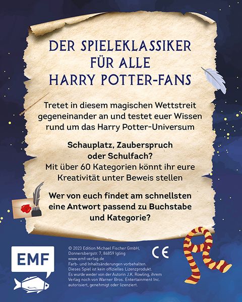 Kartenspiel: Stadt, Land, ... Das inoffizielle Spiel für Harry Potter-Fans mit 128 Karten