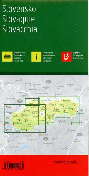 Slowakei, Straßen- und Freizeitkarte 1:200.000, freytag & berndt