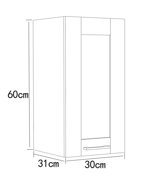 Produktbild: K&uuml;chenschrank B. 30 cm H&auml;ngeschrank K&uuml;che Colura