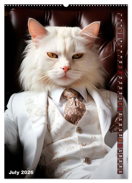 Produktbild: Stylish cats (High Quality Premium Wall Calendar 2026 DIN A2 portrait),CALVENDO 12 Month Wall Calendar