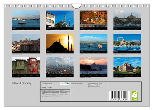 Produktbild: Istanbul Einmalig (Wandkalender 2026 DIN A4 quer), CALVENDO Monatskalender