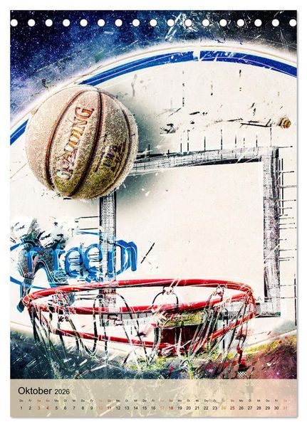 Produktbild: Basketball spektakul&auml;r (Tischkalender 2026 DIN A5 hoch), CALVENDO Monatskalender
