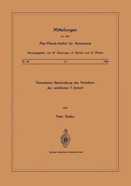 Produktbild: Theoretische Beschreibungen des Verhaltens der N&auml;chtlichen F - Schicht