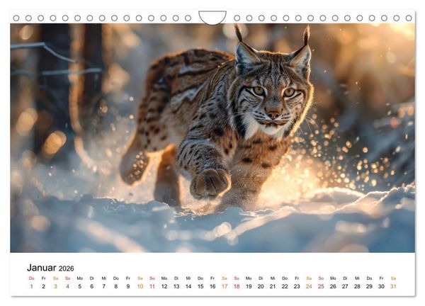 Produktbild: Luchse - die Stimme der Wildnis (Wandkalender 2026 DIN A4 quer), CALVENDO Monatskalender