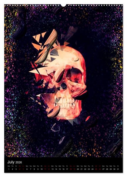 Produktbild: Skulls by Nico Bielow (High Quality Premium Wall Calendar 2026 DIN A2 portrait),CALVENDO 12 Month Wall Calendar