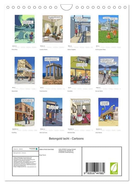 Produktbild: Betongold lacht - Cartoons (Wandkalender 2026 DIN A4 hoch), CALVENDO Monatskalender