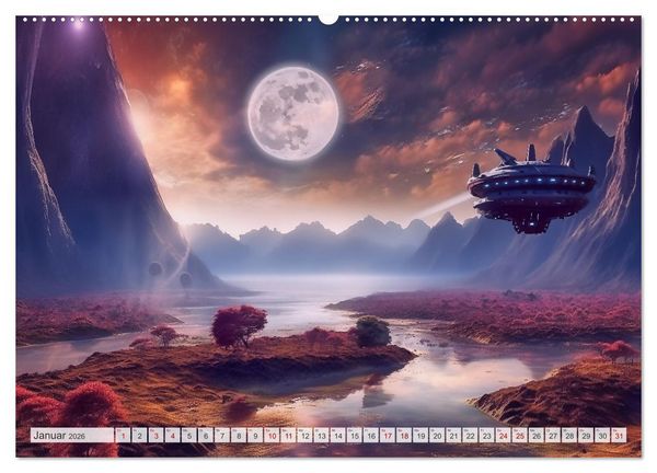 Produktbild: Extraterrestrisch - Auf fremden Planeten (hochwertiger Premium Wandkalender 2026 DIN A2 quer), Kunstdruck in Hochglanz