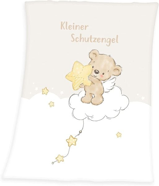 Produktbild: Herding 1440232014 - babybest&reg;, Babydecke, Kleiner Schutzengel, Microfaser, weiss/beige, 75x100 cm