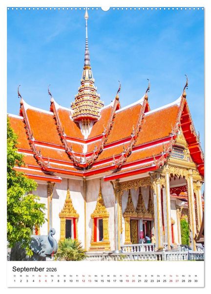 Produktbild: Wat Chalong - Tempel mit ganz speziellem Charme (hochwertiger Premium Wandkalender 2026 DIN A2 hoch), Kunstdruck in Hochglanz