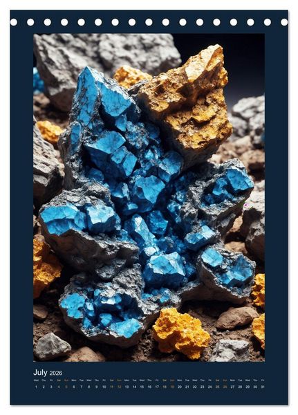 Produktbild: Fantastic Minerals - Mysterious Treasures (Desk Calendar 2026 DIN A5 portrait), CALVENDO 12 Month DeskCalendar