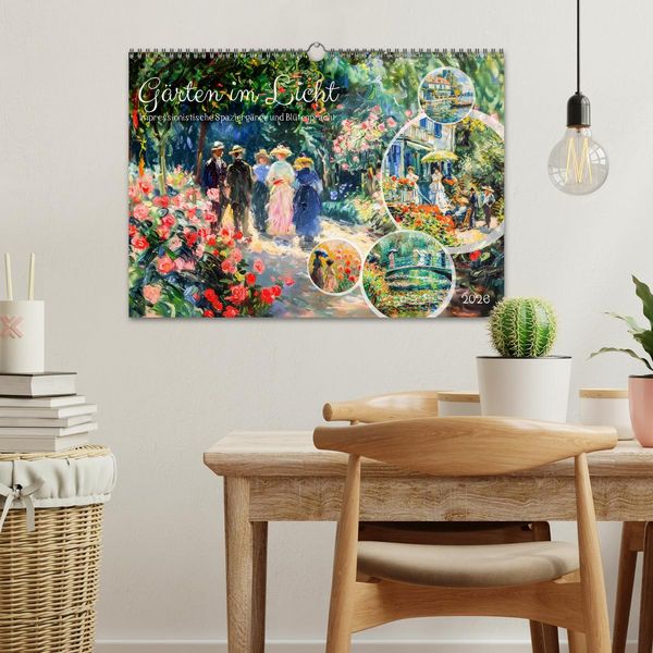 Produktbild: G&auml;rten im Licht - Impressionistische Spazierg&auml;nge mit Bl&uuml;tenpracht (Wandkalender 2026 DIN A3 quer), CALVENDO Monatskalender
