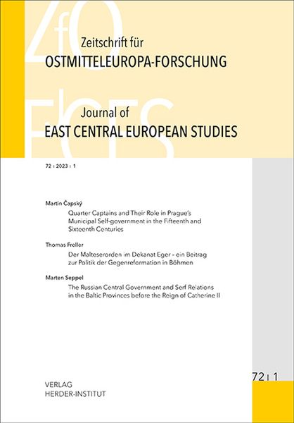 Produktbild: Zeitschrift f&uuml;r Ostmitteleuropa-Forschung (ZfO) 72/1 / Journal of East Central European Studies (JECES)