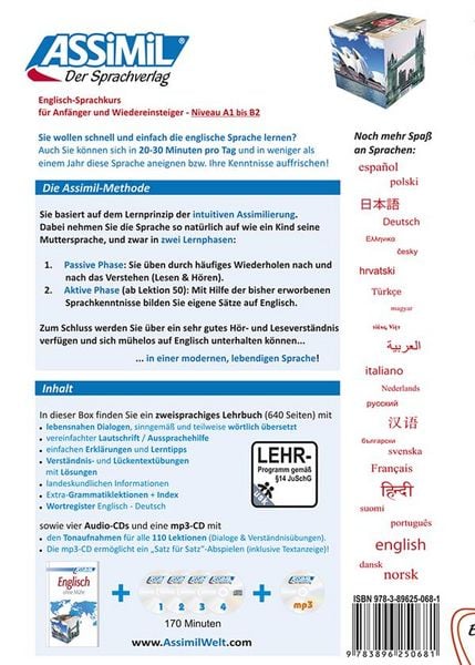 Produktbild: ASSiMiL Englisch ohne M&uuml;he - Audio-Plus-Sprachkurs - Niveau A1-B2