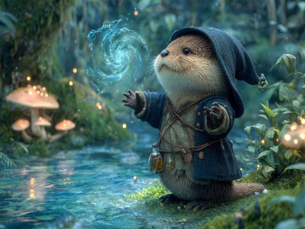 Produktbild: CALVENDO Puzzle Magischer Otter im Zauberwald | 1000 Teile Lege-Gr&ouml;&szlig;e 64x48cm Foto-Puzzle f&uuml;r gl&uuml;ckliche Stunden
