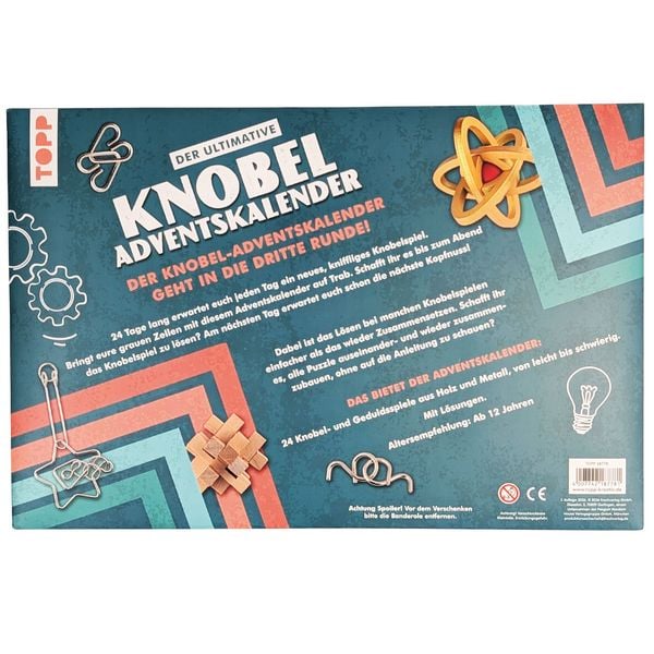 Produktbild: Der ultimative Knobelspiel-Adventskalender &ndash; Die besten IQ-Puzzles und Geduldsspiele f&uuml;r 24 Tage