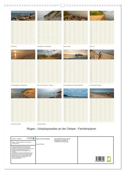 Produktbild: R&uuml;gen - Urlaubsparadies an der Ostsee - Familienplaner (Wandkalender 2026 DIN A2 hoch), CALVENDO Monatskalender