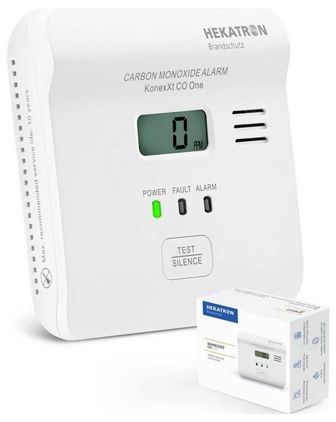 Produktbild: Hekatron KonexXt CO One Kohlenmonoxid-Melder inkl. 10 Jahres-Batterie batteriebetrieben detektiert Kohlenmonoxid