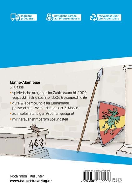 Produktbild: &Uuml;bungsheft 3. Klasse - Mathe-Abenteuer im Mittelalter