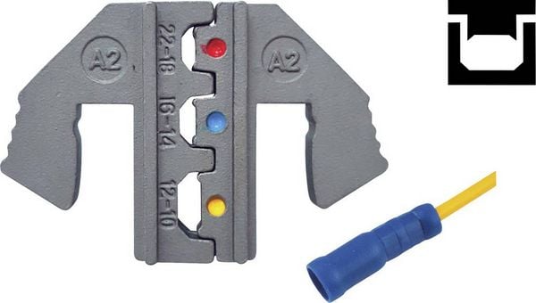 Produktbild: TOOLCRAFT PLE-0A2 Crimp-Eins&auml;tze Isolierte Steckverbinder Quetschbereich: 0.5 bis 6 mm&sup2; Passend f&uuml;r Marke (Zangen): TOOLCRAFT PZ-500